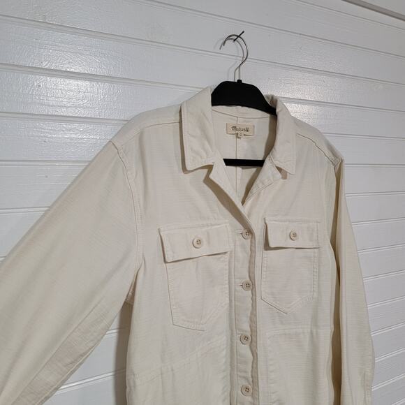 Madewell Size Medium Drakefield Shirt Jacket in Vintage Canvas Boho Pockets Top - Picture 3 of 10